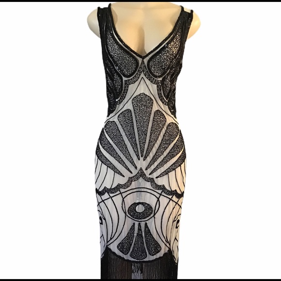 Unique Vintage Flapper-like Sheer Dress NWT - Picture 3 of 13